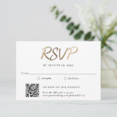 Carte D'accompagnement Gold Traditionnel et Code QR Mariage RSVP (Debout devant)
