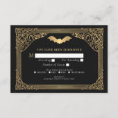 Carte D'accompagnement Gold Vampire Cathédrale Mariage gothique RSVP (Devant)