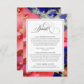 Carte D'accompagnement Gold violet et Mariage rouge (Devant / Derrière)