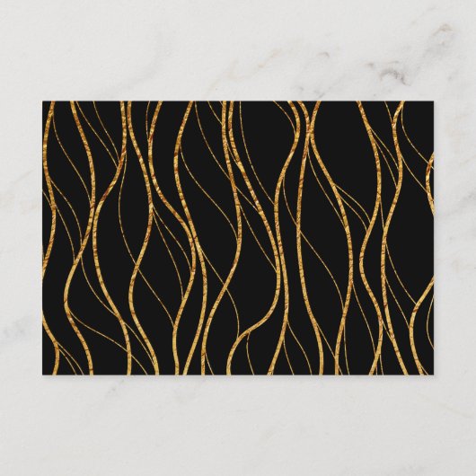 Carte D'accompagnement Gold Waves & écriture Mariage noir Détails (Dos)