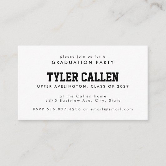 Carte D'accompagnement Golden Bear Varsity Text-only Grad Party (Devant)