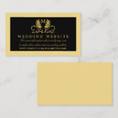 Carte D'accompagnement Golden Floral Emblem Site Mariage (Devant / Derrière)