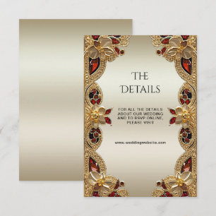 Carte D'accompagnement Golden Flowers Red Gemstone Splendor Détail