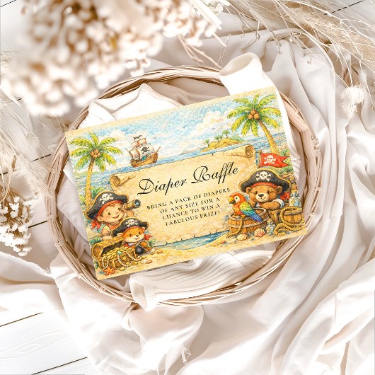Carte D'accompagnement Golden Treasure Pirate Diapper Raffle