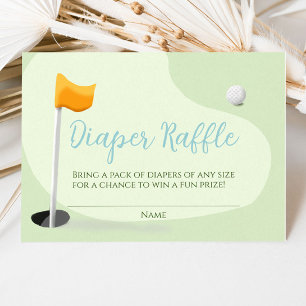 Carte D'accompagnement Golf Baby shower Cute Boy Par Tee Diaper Raffle