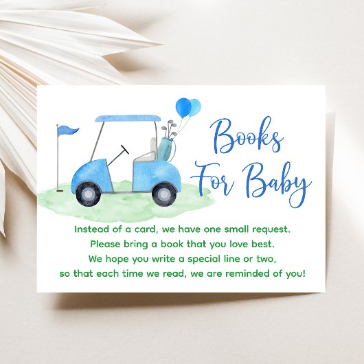 Carte D'accompagnement Golf Blue Boy Baby shower Demande de réservation