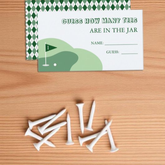 Carte D'accompagnement Golf Boy 1er Anniversaire Devinez Combien de Tés