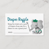 Carte D'accompagnement Golf Boy Elephant Baby shower Diaper Raffle (Devant)