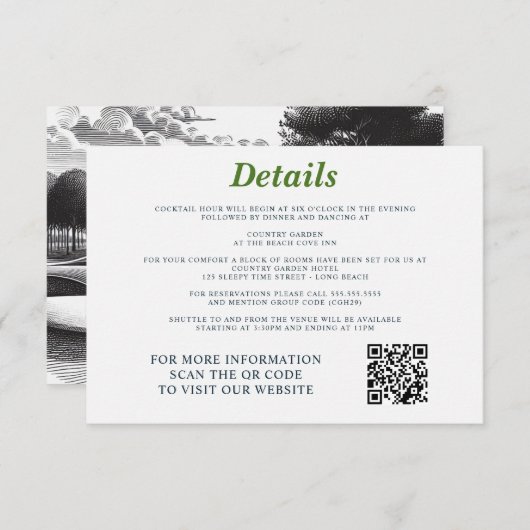 Carte D'accompagnement Golf Couple Mariage (Devant / Derrière)