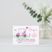 Carte D'accompagnement Golf Rose Baby shower fille Déchets Raffle (Debout devant)