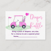Carte D'accompagnement Golf Rose Baby shower fille Déchets Raffle (Devant)