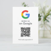 Carte D'accompagnement Google Avis | Business Review Link QR Code (Debout devant)