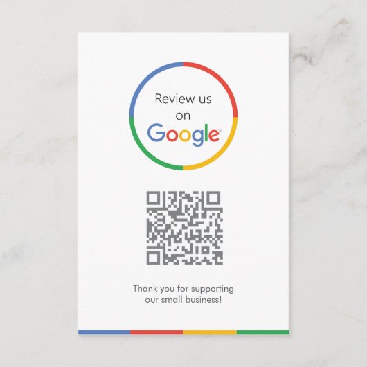 Carte D'accompagnement Google Avis | Business Review Link QR Code (Devant)