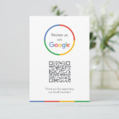 Carte D'accompagnement Google Avis | Business Review Link QR Code (Debout devant)