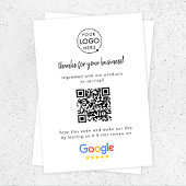 Carte D'accompagnement Google Avis | Business Review Link QR Code