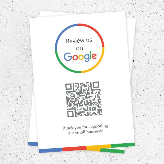 Carte D'accompagnement Google Avis | Business Review Link QR Code