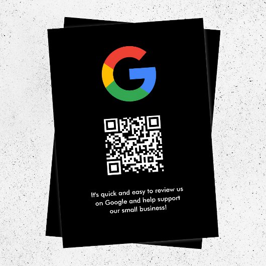 Carte D'accompagnement Google Avis | Business Review Link QR Code