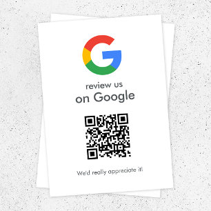 Carte D'accompagnement Google Avis Business Review Link QR Code