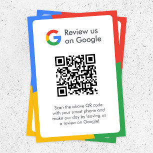 Carte D'accompagnement Google Avis Business Review Link QR Code