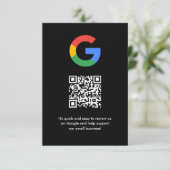 Carte D'accompagnement Google Avis | Business Review Link QR Code (Debout devant)