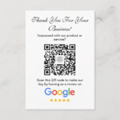 Carte D'accompagnement Google Avis | Business Review Link QR Code (Devant)