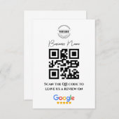 Carte D'accompagnement Google Avis de commerce Lien de notation QR Code n (Devant / Derrière)