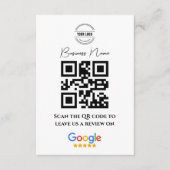 Carte D'accompagnement Google Avis de commerce Lien de notation QR Code n (Devant)