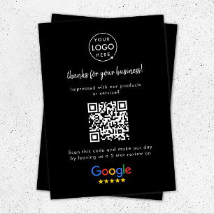 Carte D'accompagnement Google Avis de commerce Lien de notation QR Code n