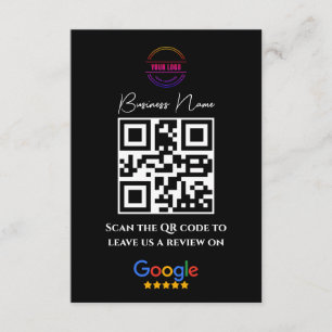 Carte D'accompagnement Google Avis de commerce Lien de notation QR Code n