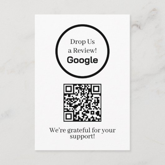 Carte D'accompagnement Google Review QR | Business Feedback Link (Devant)