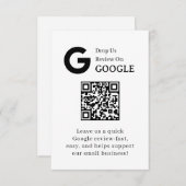 Carte D'accompagnement Google Review QR | Business Feedback Link (Devant / Derrière)