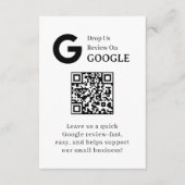 Carte D'accompagnement Google Review QR | Business Feedback Link (Devant)
