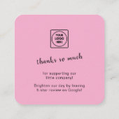 Carte D'accompagnement Google Review QR Code Business Note Card (Dos)