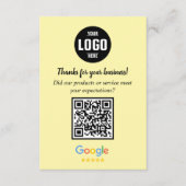 Carte D'accompagnement Google Review QR Code Cards | Business Enclosure   (Devant)
