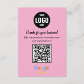 Carte D'accompagnement Google Review QR Code Cards | Business Thank You  (Devant)
