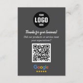 Carte D'accompagnement Google Review QR Code Cards | Business Thank You  (Devant)