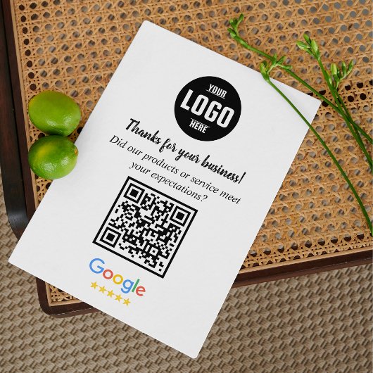 Carte D'accompagnement Google Review QR Code Cards | Business Thank You 