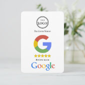 Carte D'accompagnement Google Review With QR Code Link Business Card (Debout devant)