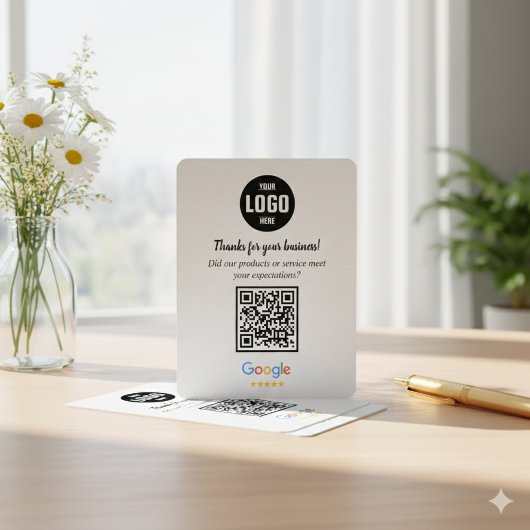 Carte D'accompagnement Google Reviews QR Code Business Enclosure Card