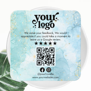 Carte D'accompagnement Google Reviews QR Code Modern Logo Business Review