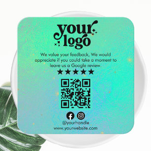 Carte D'accompagnement Google Reviews QR Code Modern Logo Business Review