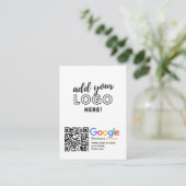 Carte D'accompagnement GOOGLE REVIEWS QR code personnalisé (Debout devant)