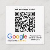 Carte D'accompagnement GOOGLE REVIEWS QR code personnalisé (Devant)