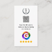Carte D'accompagnement Google Reviews Tabletop Sign | QR Code Pedestal (Devant)