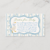 Carte D'accompagnement Goose nursery rhymes baby shower book request (Devant)