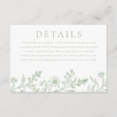 Carte D'accompagnement Gorgeous Sage Line Art Wedding Details (Devant)