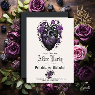 Carte D'accompagnement Goth Coeur Floral Profond Améthyste Violet après l