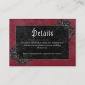 Carte D'accompagnement Gothic Black Raven Wine Darkly Ever After Wedding (Devant)