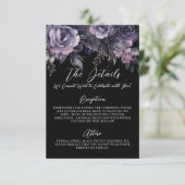 Carte D'accompagnement Gothic Floral Wedding Details (Debout devant)