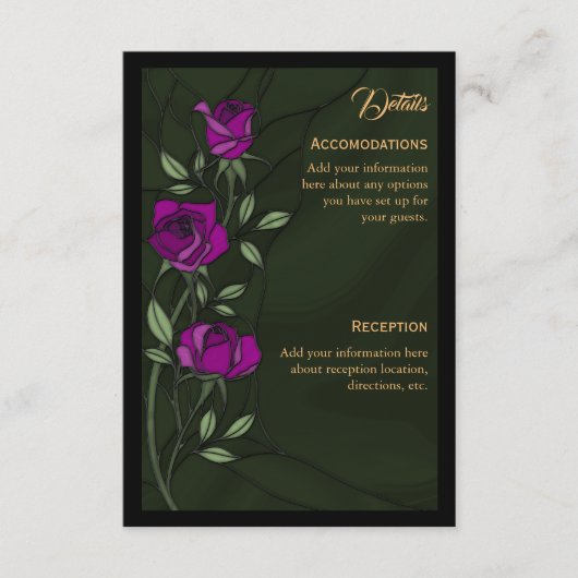 Carte d'accompagnement Gothic Roses (Devant)